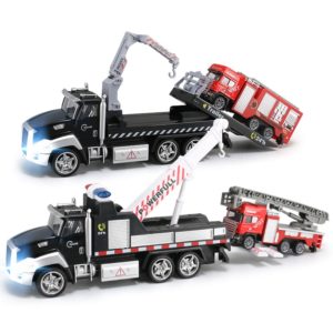 Crane Trailer Tow Fire Rescue Truck 21CM Toy