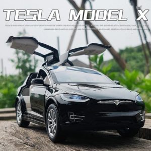 Tesla Model X Diecast Car 1:24 Alloy Model Metal Sound and Light