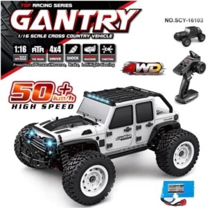 Fast Rc Car 50km/h 1/16 Off Road 4WD with LED Headlights